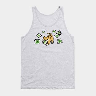 Aromantic Flag of Tiger Pride with Cute Flower Drop (LGBTQ+ Pride Month) Tank Top